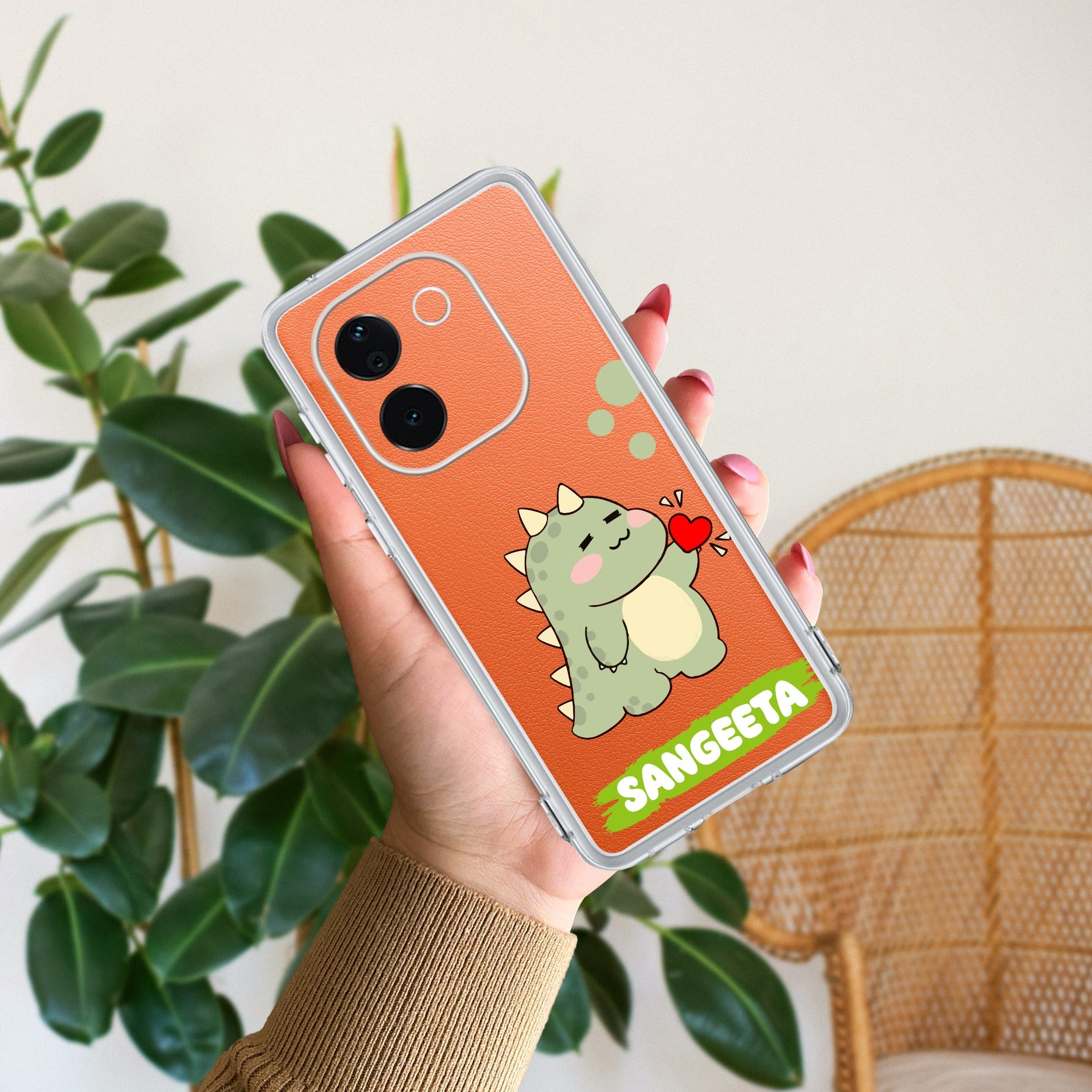 Mini Dino Customize Transparent Silicon Case For iQOO Z9s Pro 5G