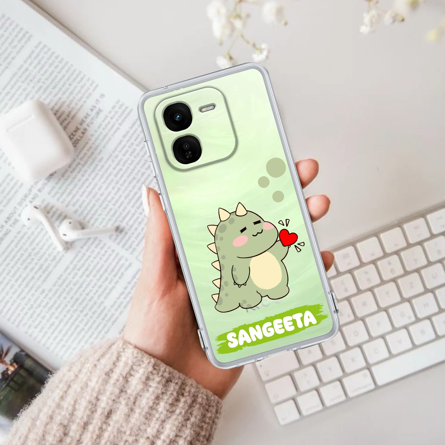 Mini Dino Customize Transparent Silicon Case For iQOO Z9x 5G
