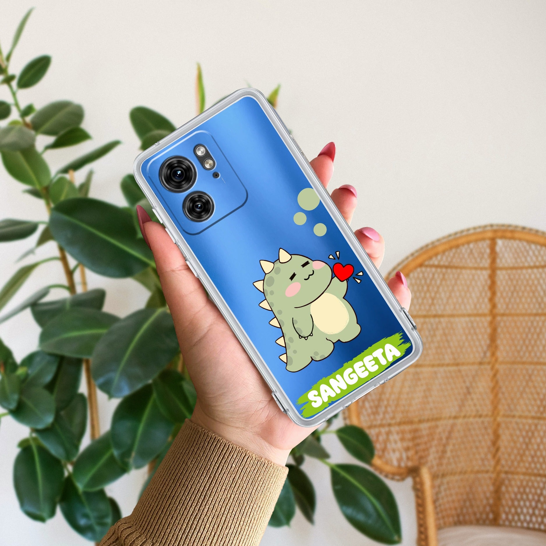Mini Dino Customize Anti Yellow Case For Motorola Edge 40 5G