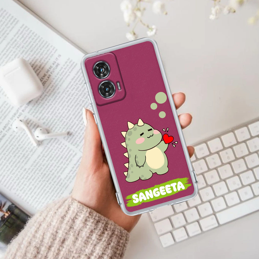Mini Dino Customize Anti Yellow Case For Motorola Edge 50 Fusion 5G