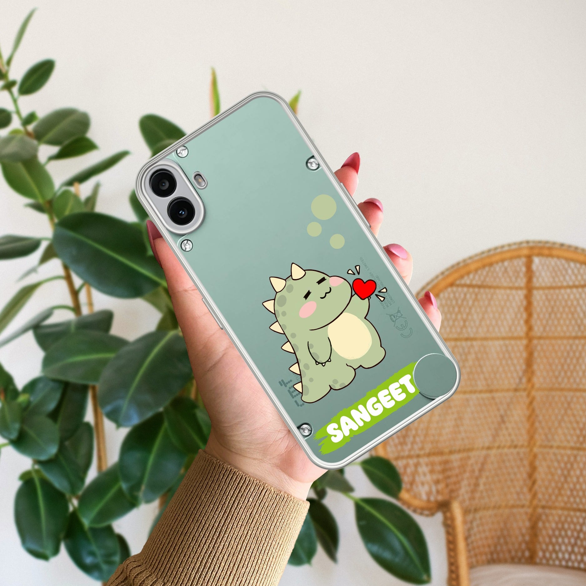 Mini Dino Customize Transparent Silicon Case For CMF Nothing Phone 1 5G