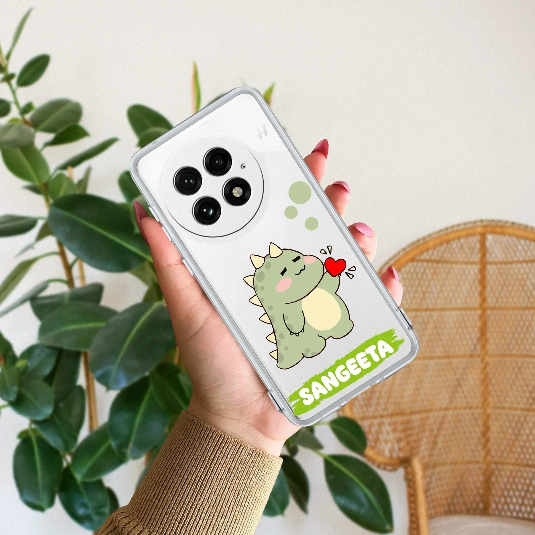 Mini Dino Customize Transparent Silicon Case For OnePlus