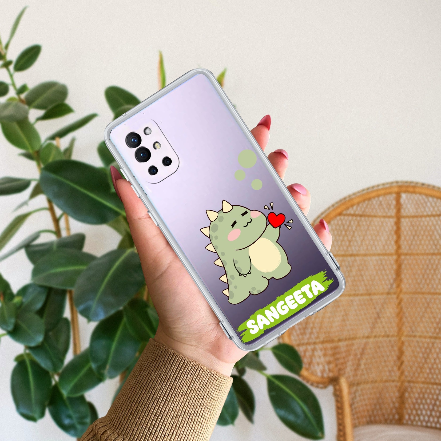 Mini Dino Customize Anti Yellow Case For OnePlus 8t / OnePlus 9R