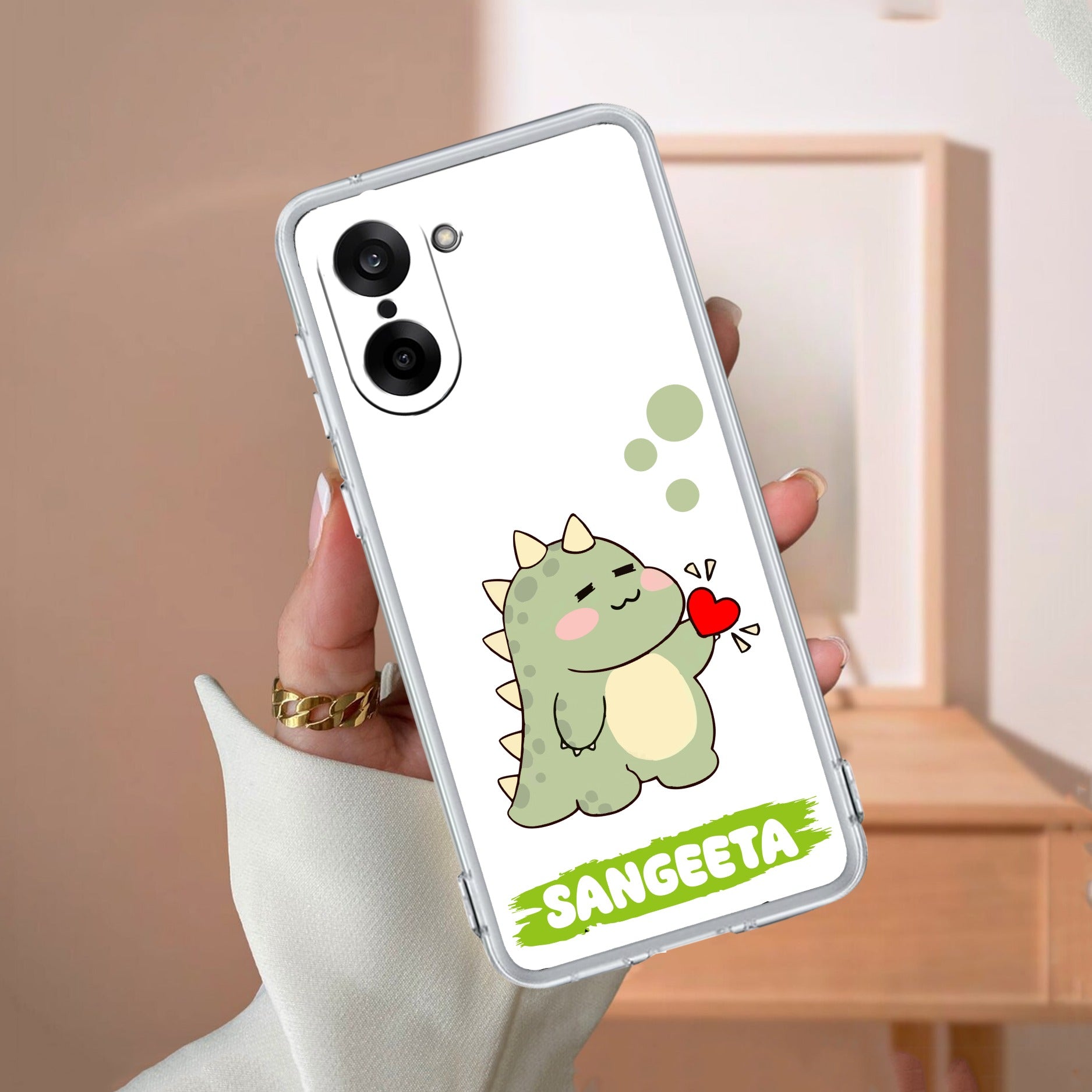 Mini Dino Customize Transparent Silicon Case For OnePlus