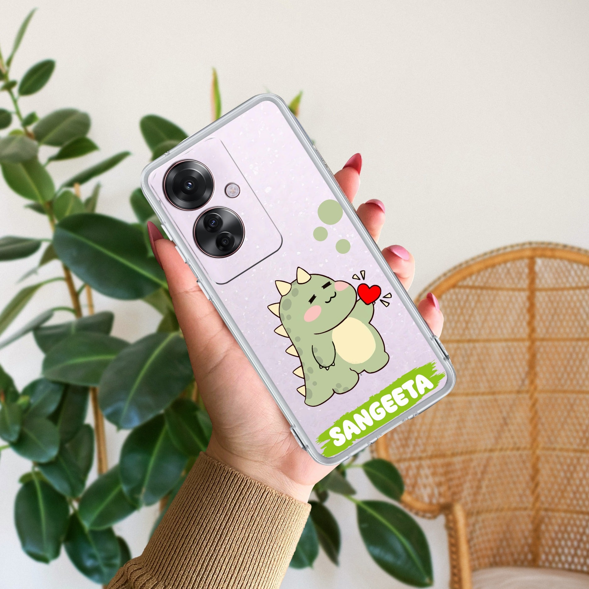 Mini Dino Customize Anti Yellow Case For Oppo F25 Pro 5G