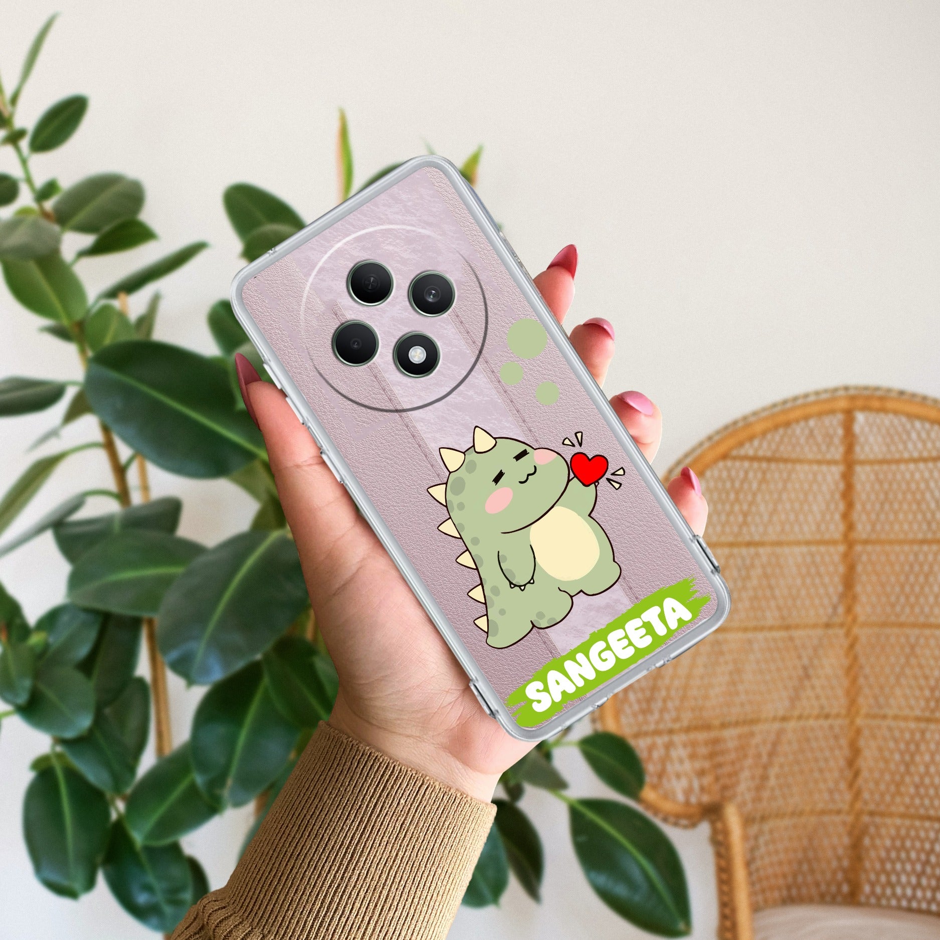 Mini Dino Customize Transparent Silicon Case For Oppo F27 Pro Plus 5G