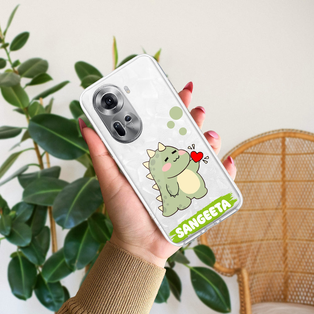 Mini Dino Customize Anti Yellow Case For Oppo Reno 11 5G