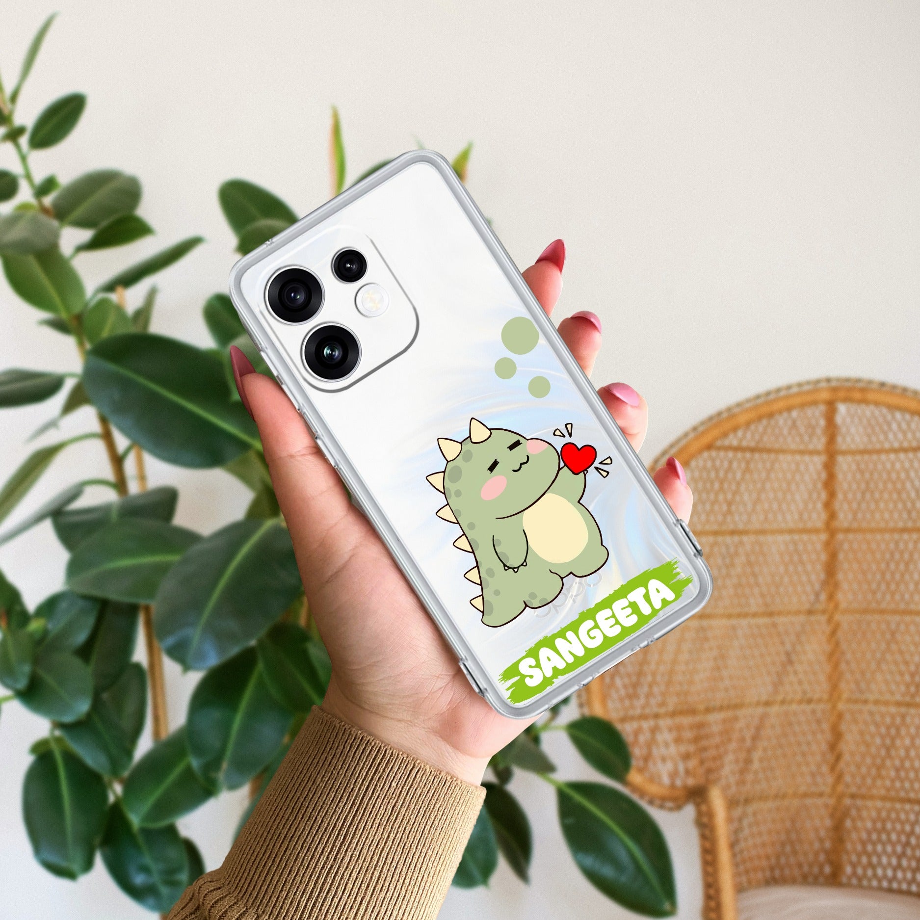 Mini Dino Customize Anti Yellow Case For Oppo Reno 16 5G