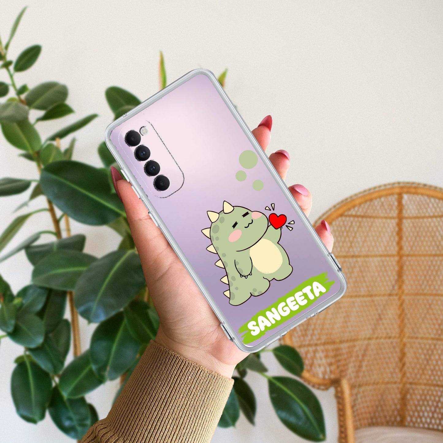Mini Dino Customize Transparent Silicon Case For Oppo