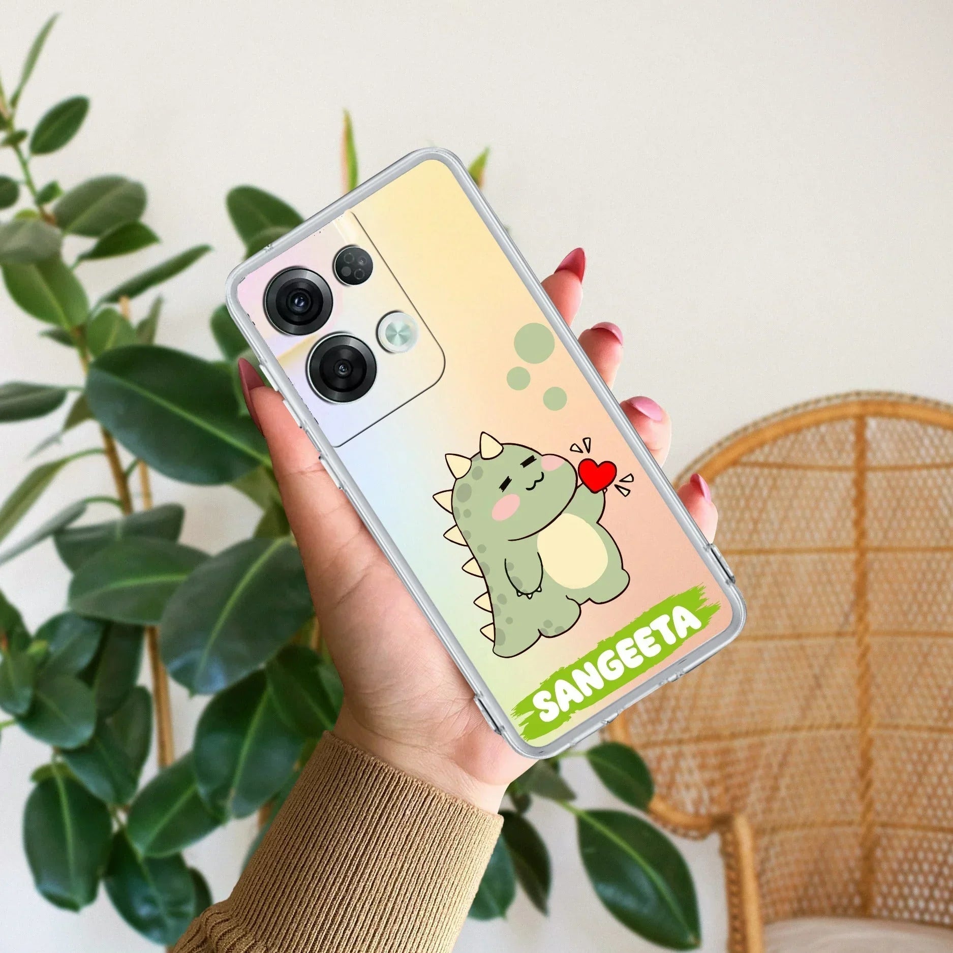 Mini Dino Customize Anti Yellow Case For Oppo Reno 8 Pro 5G