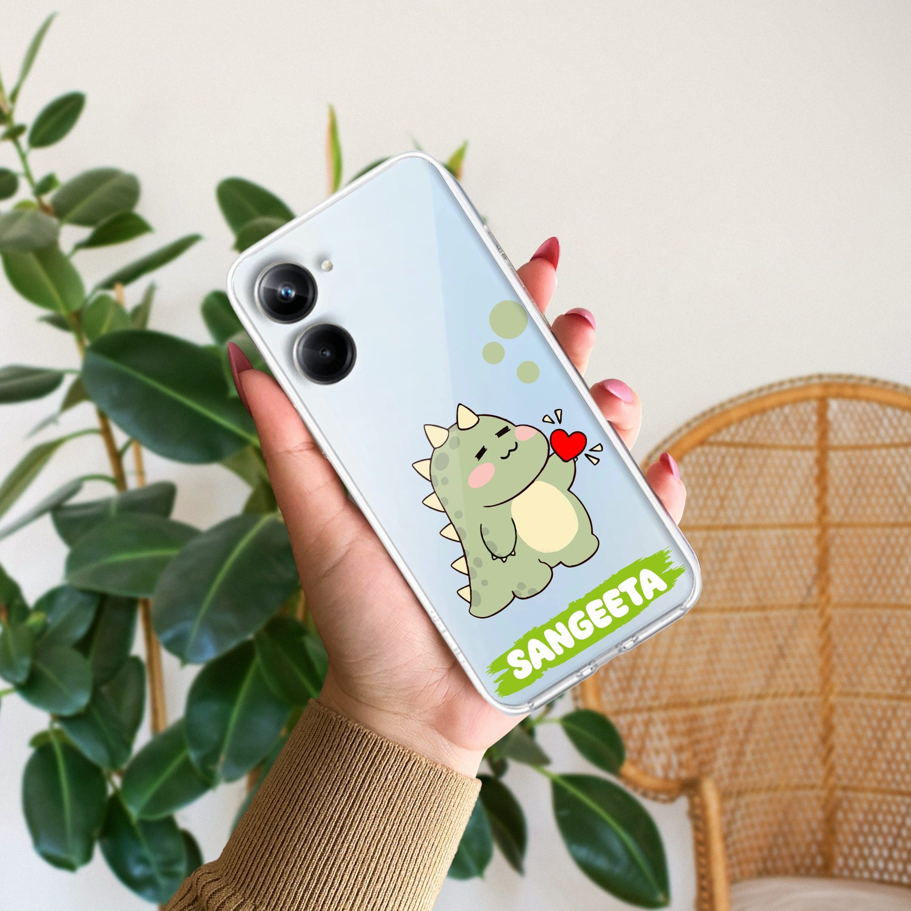 Mini Dino Customize Transparent Silicon Case For Realme 10 Pro 5G