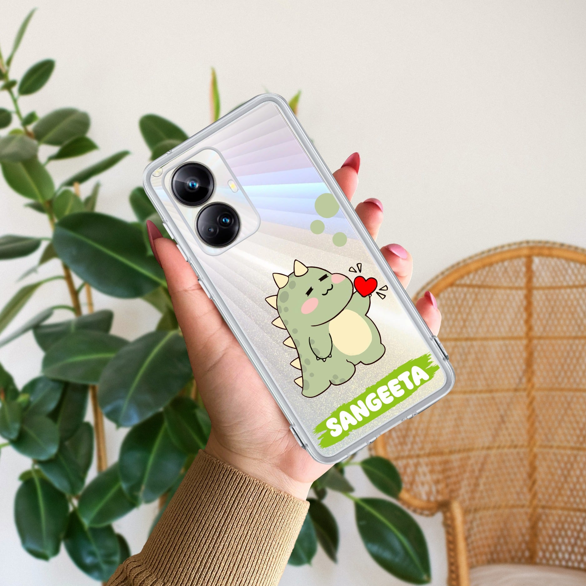 Mini Dino Customize Anti Yelllow Case For Realme 10 Pro Plus 5G