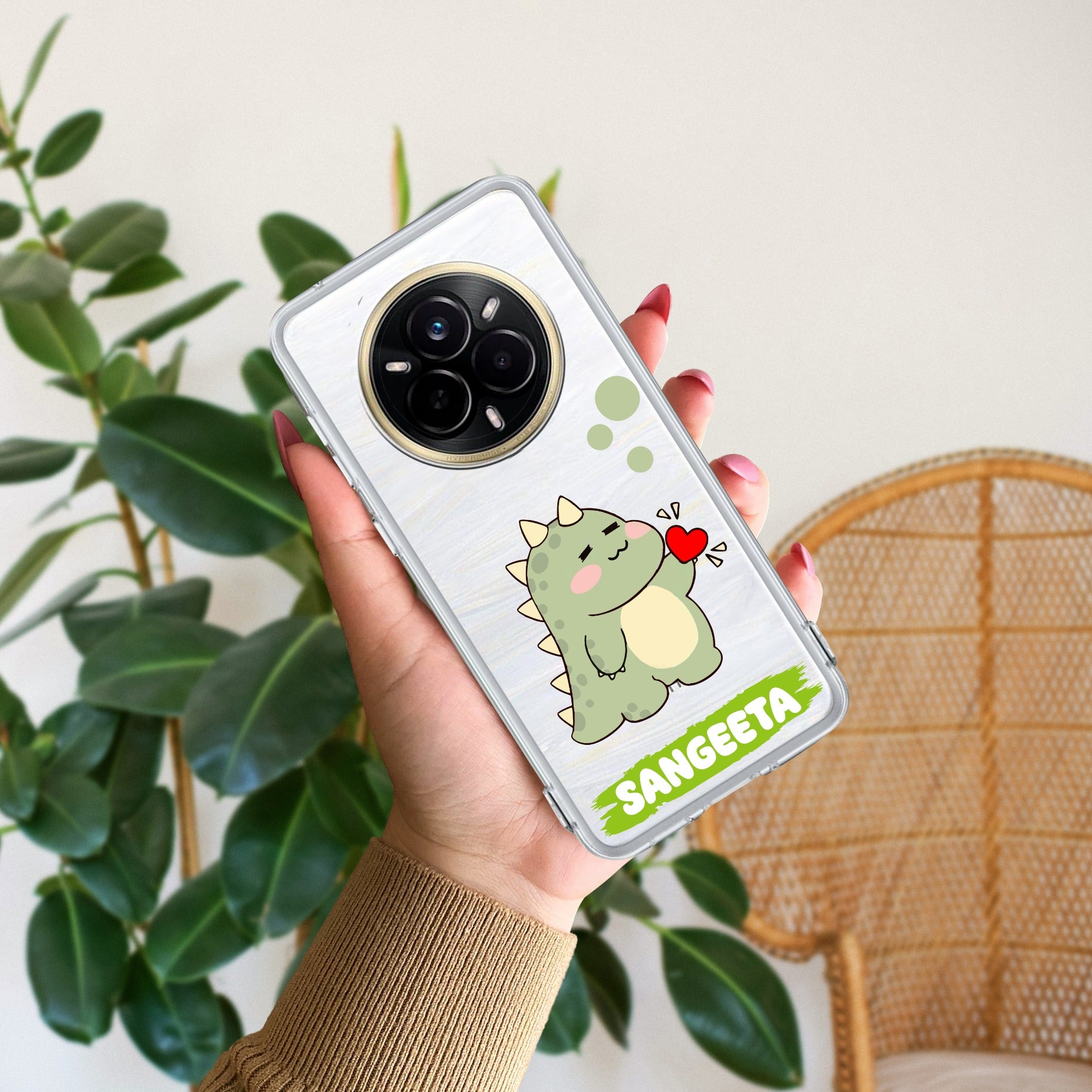 Mini Dino Customize Transparent Silicon Case For Realme 14 Pro Plus 5G