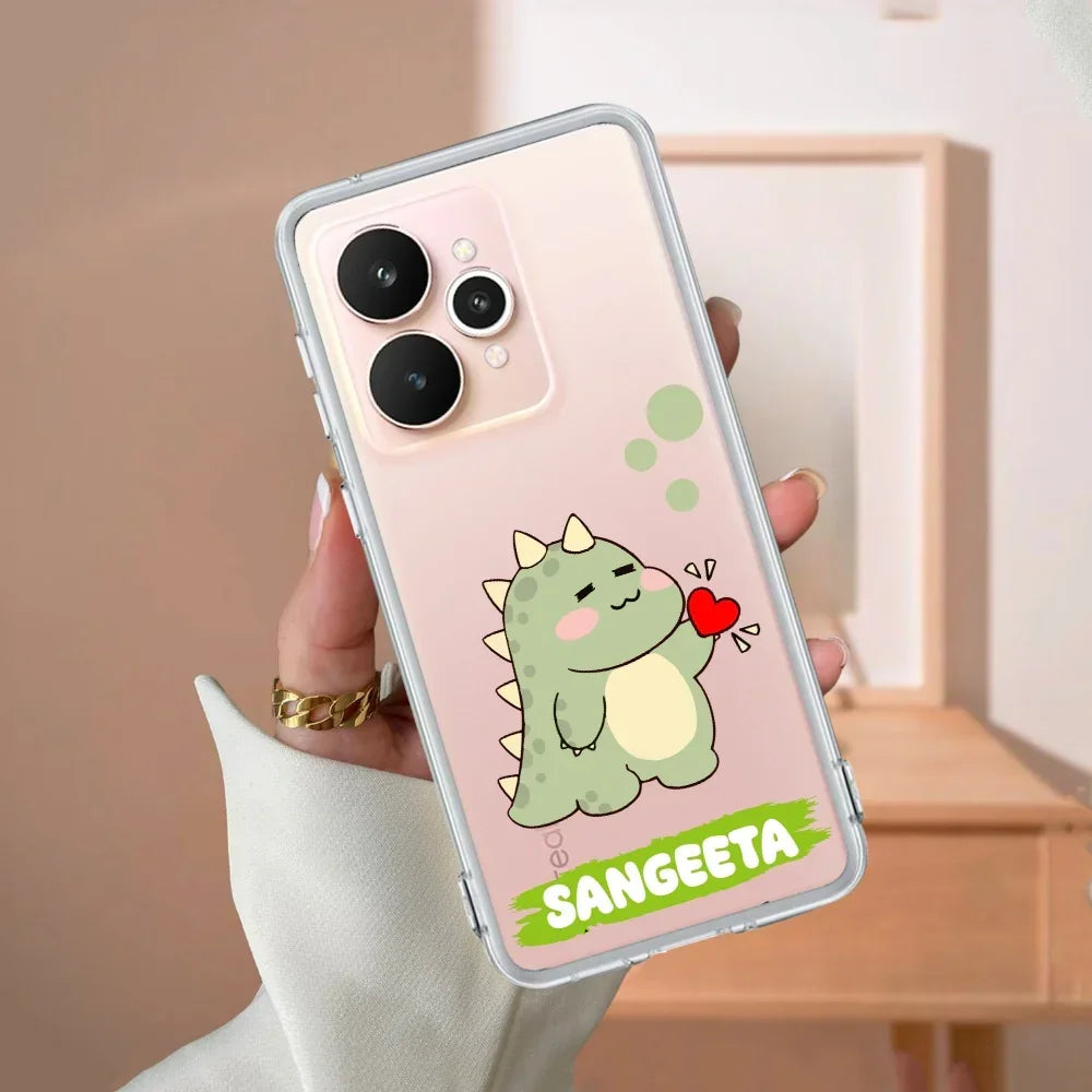 Mini Dino Customize Transparent Silicon Case For Realme 13 Pro Plus 5G