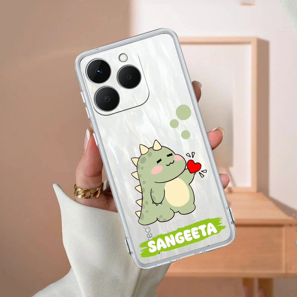 Mini Dino Customize Transparent Silicon Case For Realme GT 7T 5G