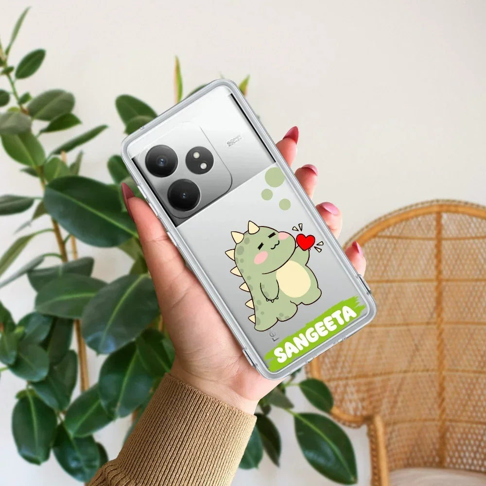Mini Dino Customize Transparent Silicon Case For Realme 12 Plus 5G