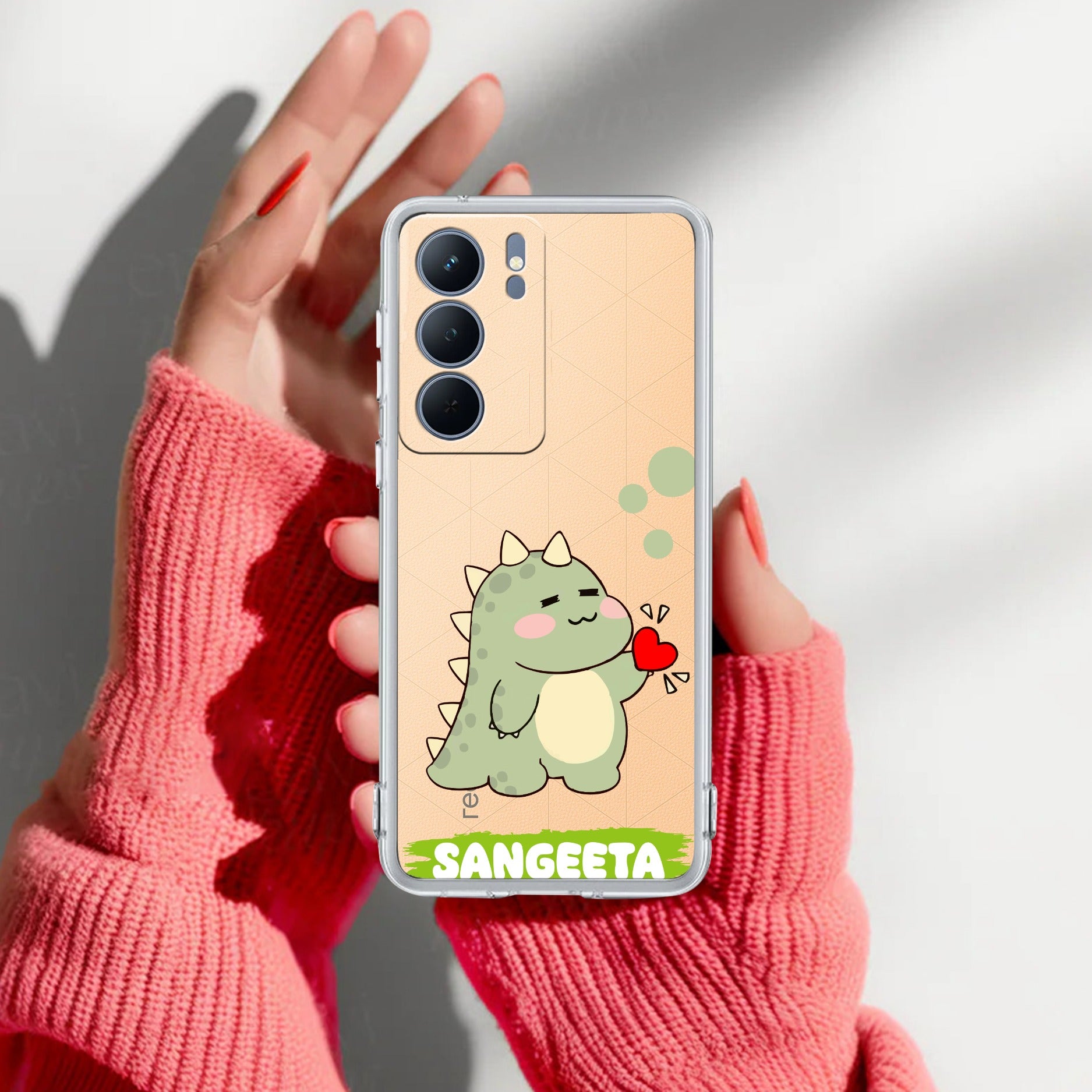 Mini Dino Customize Anti Yelllow Case For Realme P3x 5G