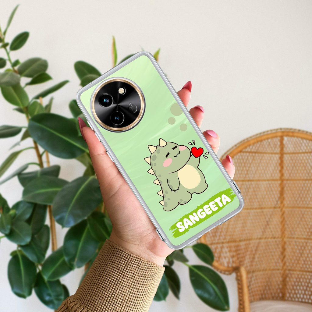 Mini Dino Customize Transparent Silicon Case For Vivo T3X 5G