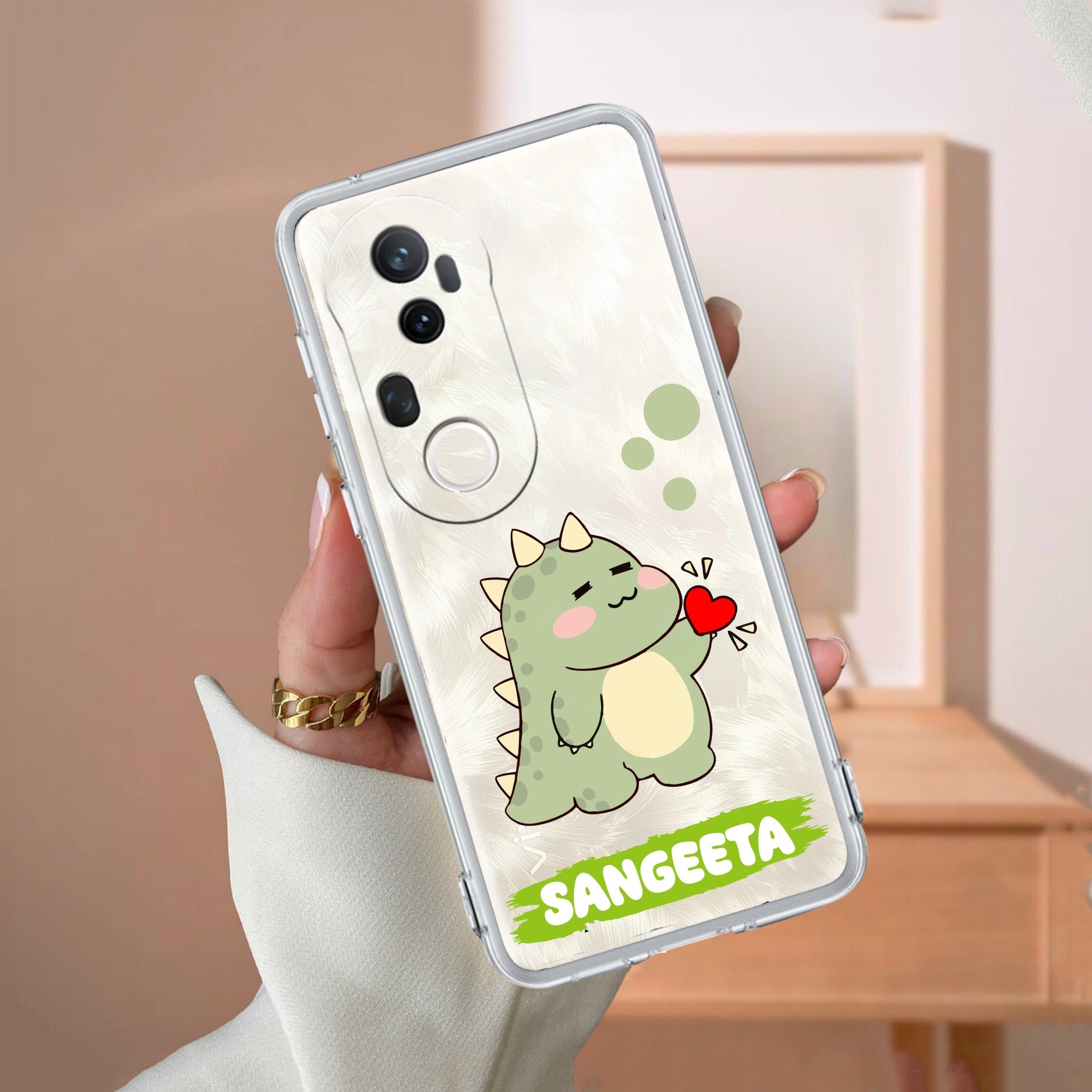 Mini Dino Customize Transparent Silicon Case For Vivo T4 Ultra 5G