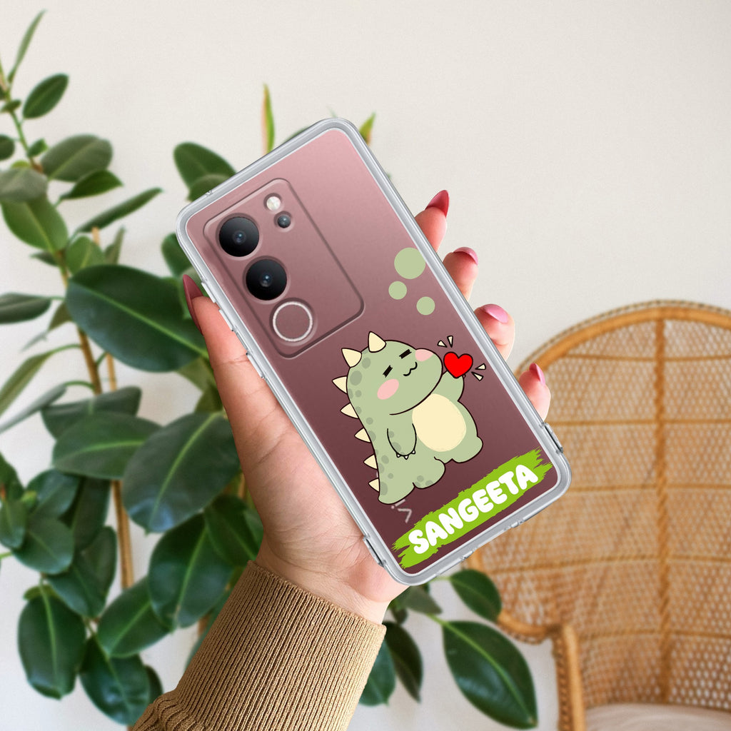 Mini Dino Customize Transparent Silicon Case For Vivo V29 5G