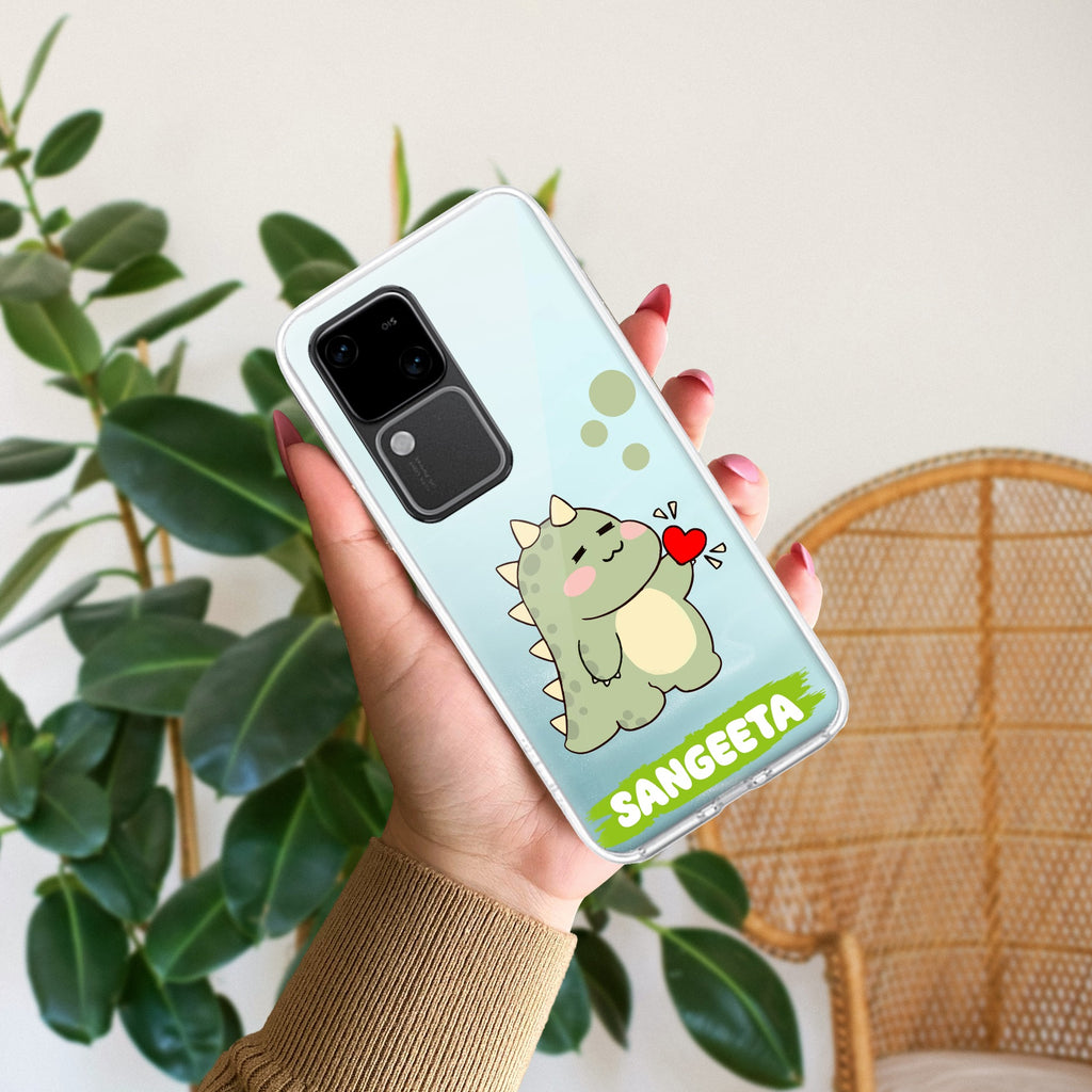Mini Dino Customize Transparent Silicon Case For Vivo V30 5G