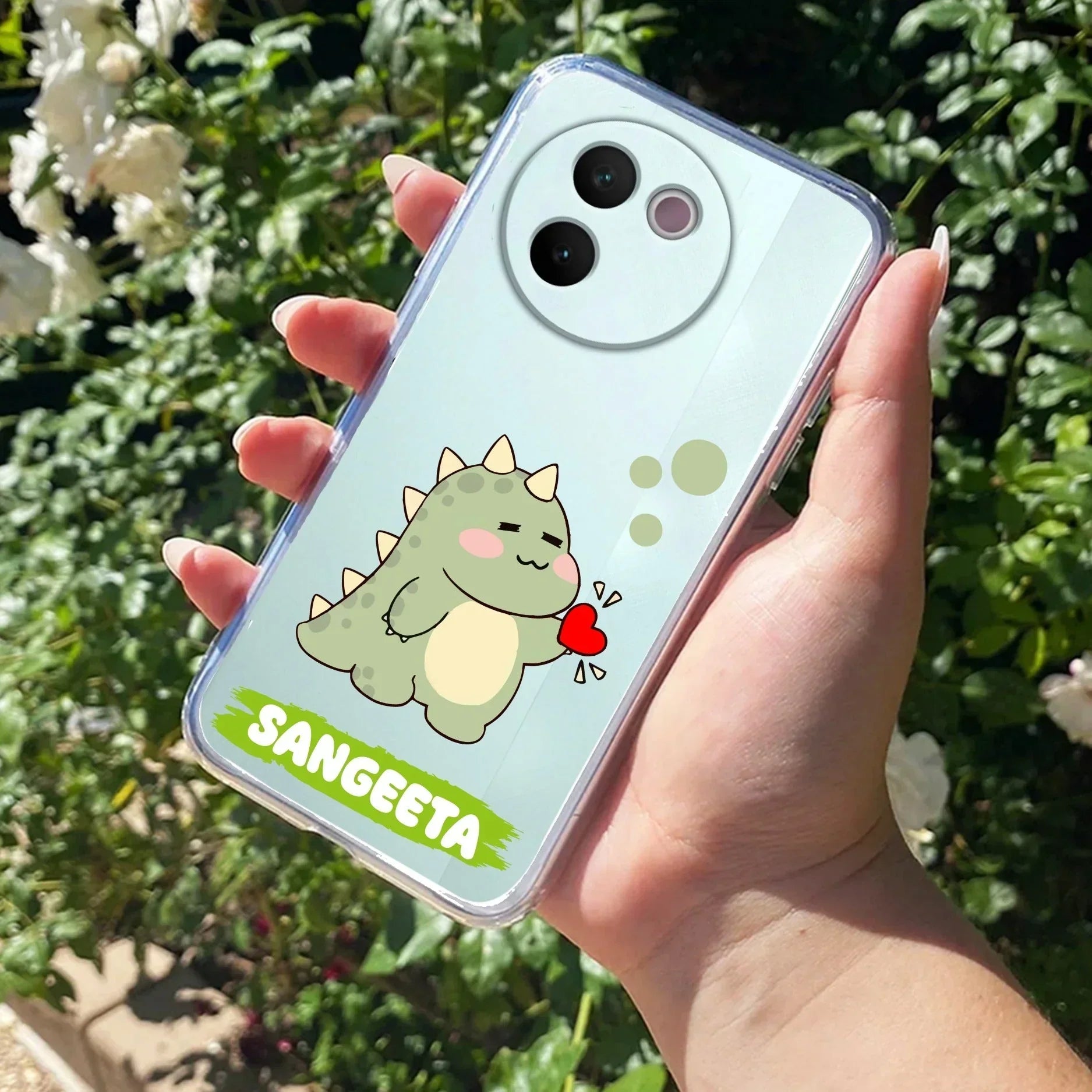 Mini Dino Customize Transparent Silicon Case For Vivo X90 Pro 5G