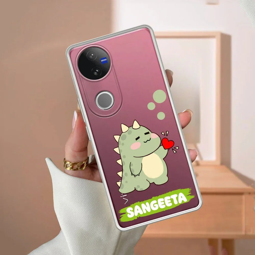 Mini Dino Customize Transparent Silicon Case For Vivo Y18 / Y18i