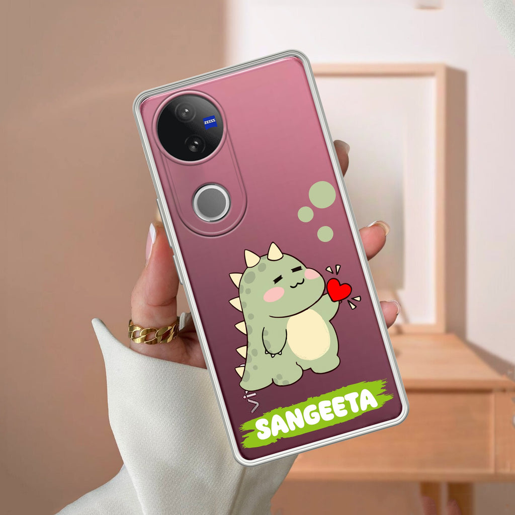 Mini Dino Customize Transparent Silicon Case For Vivo V50 5G