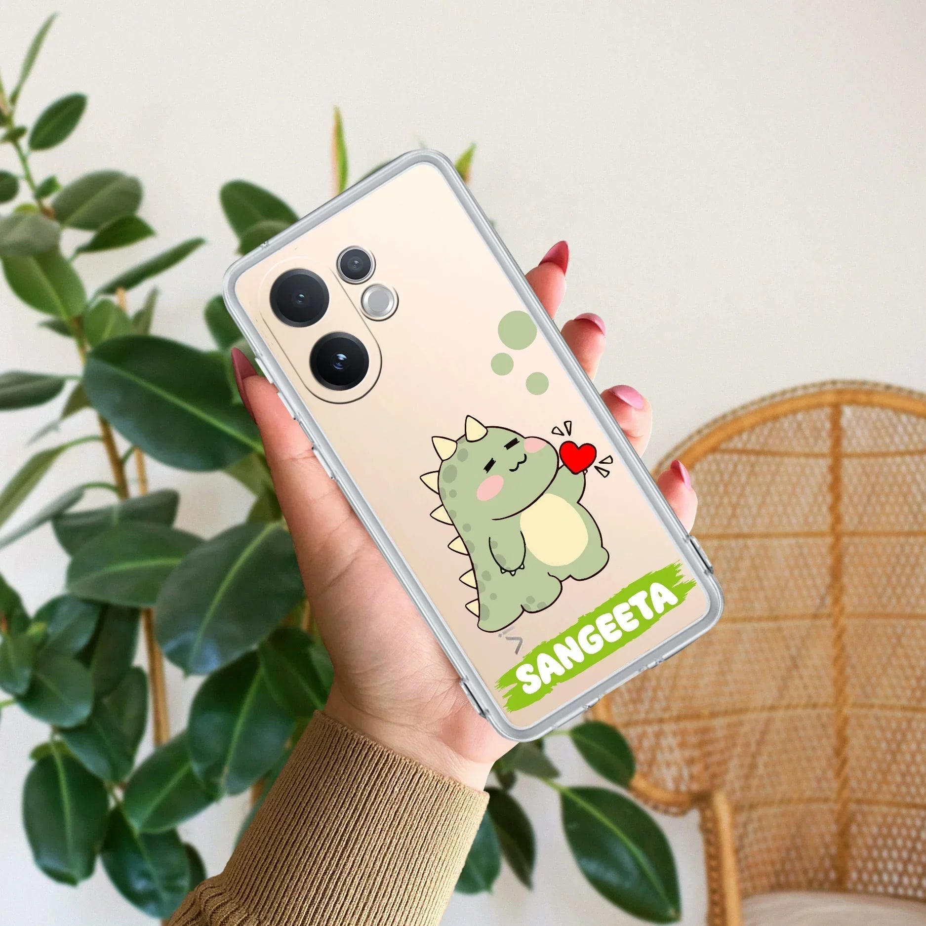 Mini Dino Customize Transparent Silicon Case For Vivo V40 Pro 5G