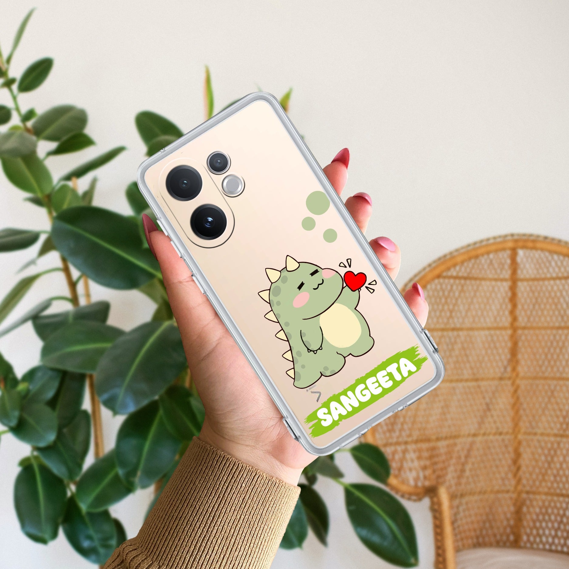 Mini Dino Customize Transparent Silicon Case For Vivo V60 5G