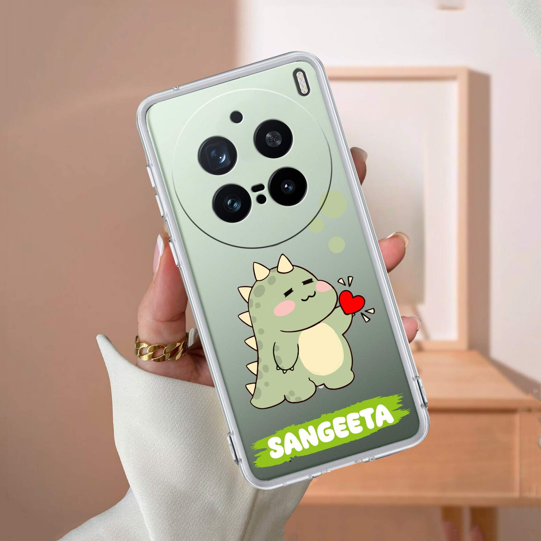 Mini Dino Customize Transparent Silicon Case For Vivo V60e 5G