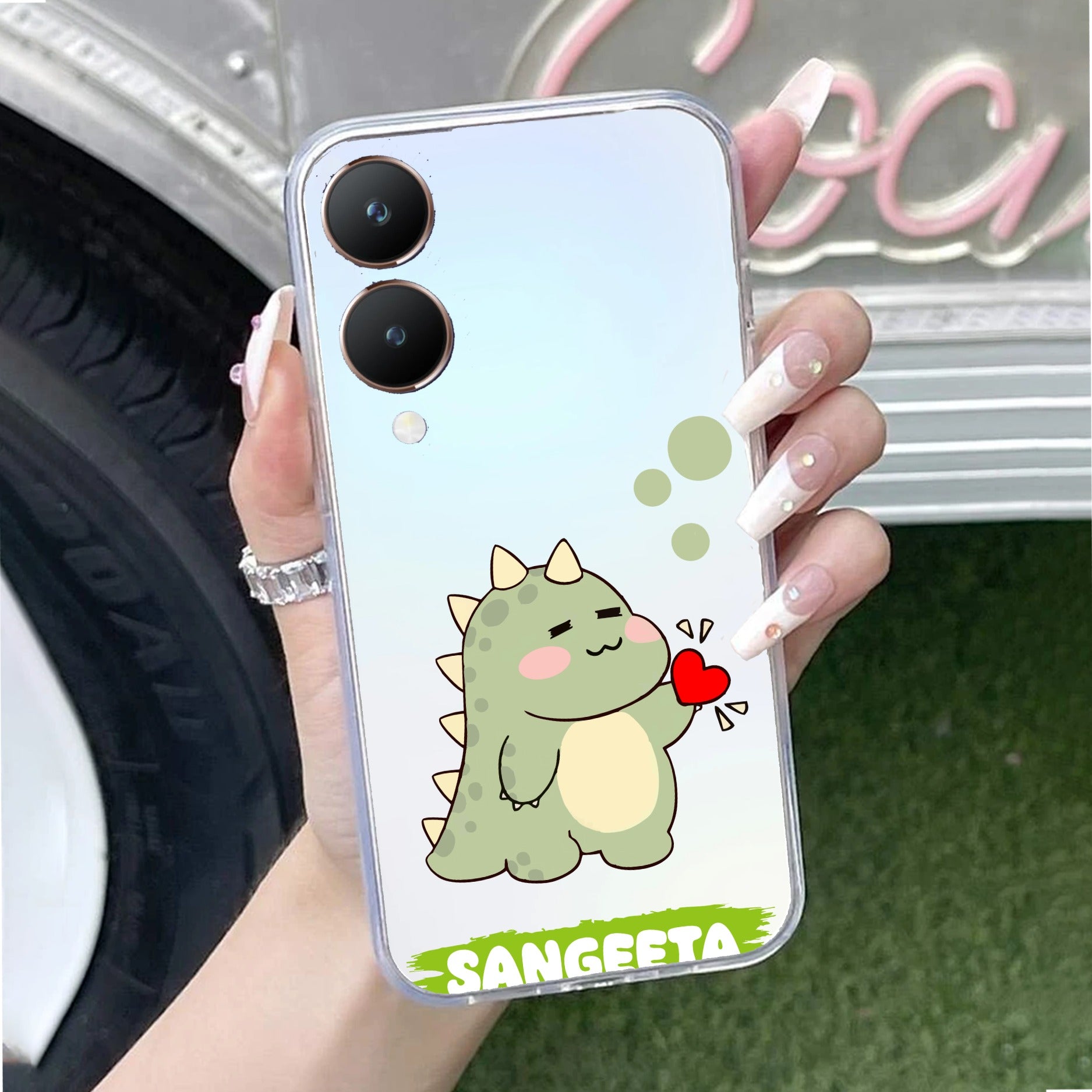 Mini Dino Customize Transparent Silicon Case For Vivo Y28 5G