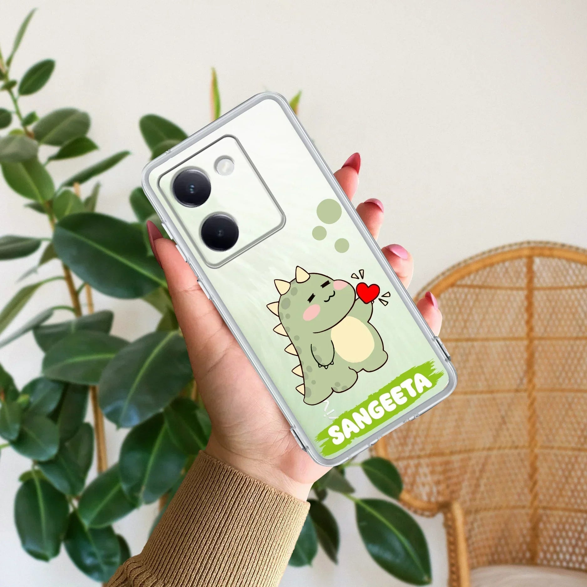 Mini Dino Customize Transparent Silicon Case For Vivo V50e 5G