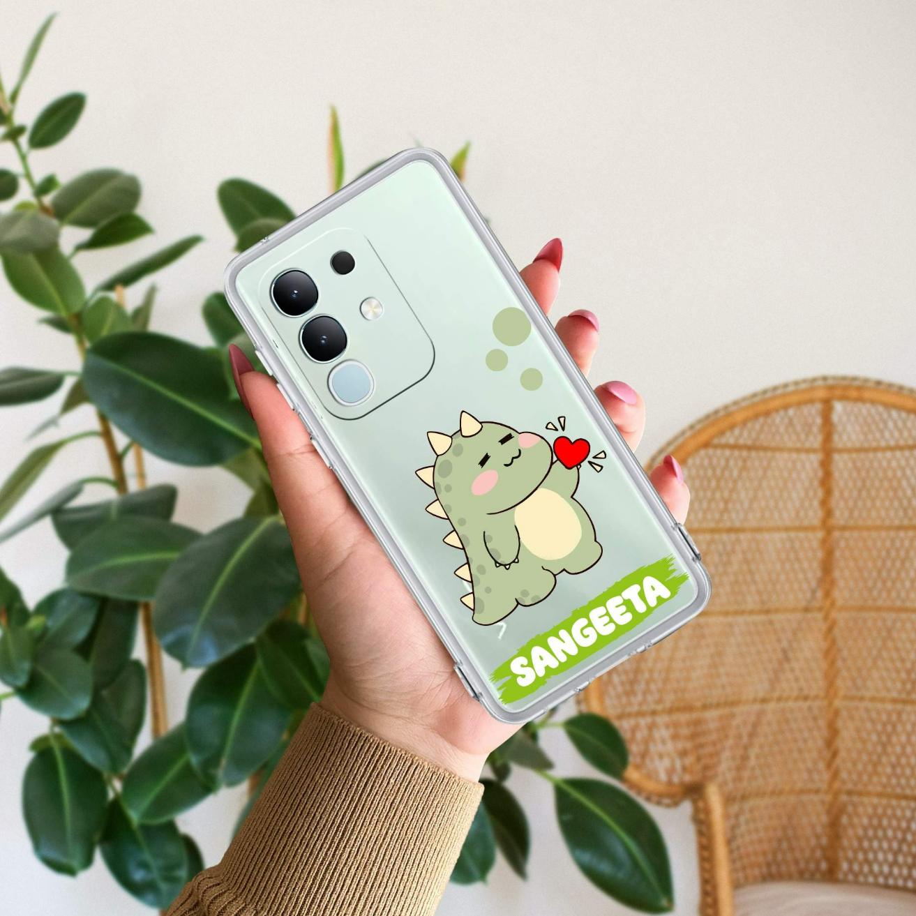 Mini Dino Customize Transparent Silicon Case For Vivo Y31 Pro 5G