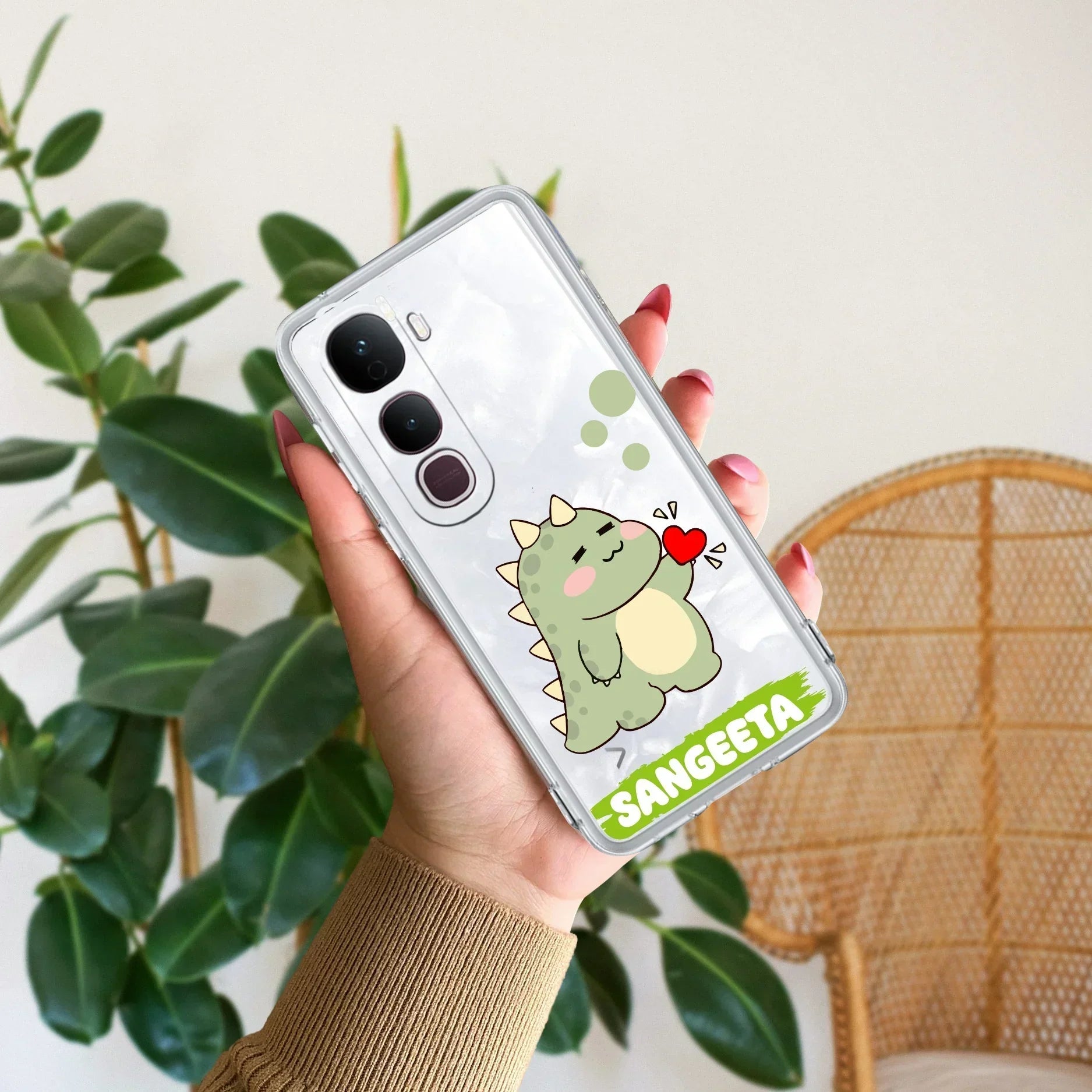 Mini Dino Customize Transparent Silicon Case For Vivo V40e 5G