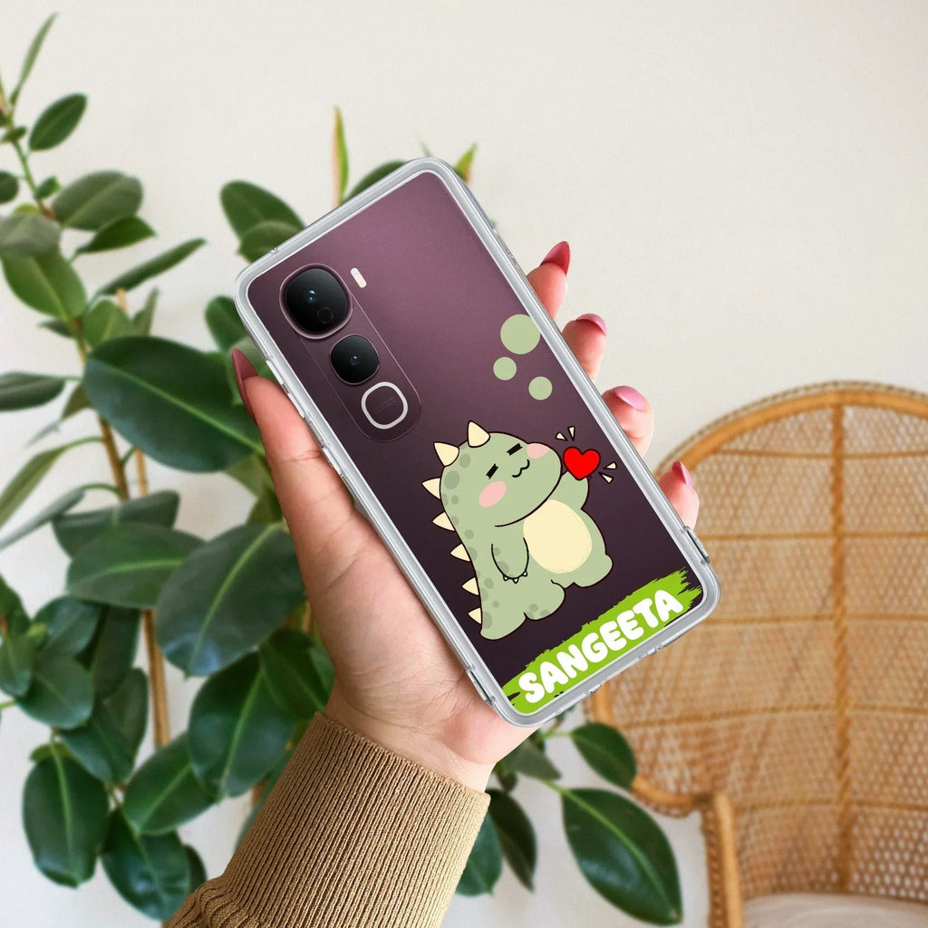 Mini Dino Customize Transparent Silicon Case For Vivo V40 5G