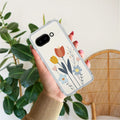 Minimal Flora Transparent Silicon Case For Google Pixel 9a 5G