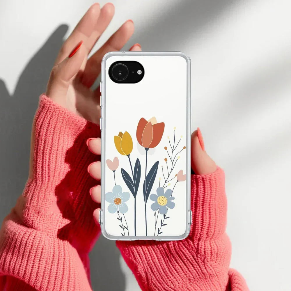 Minimal Flora Transparent Silicon Case For Google Pixel 9 Pro XL