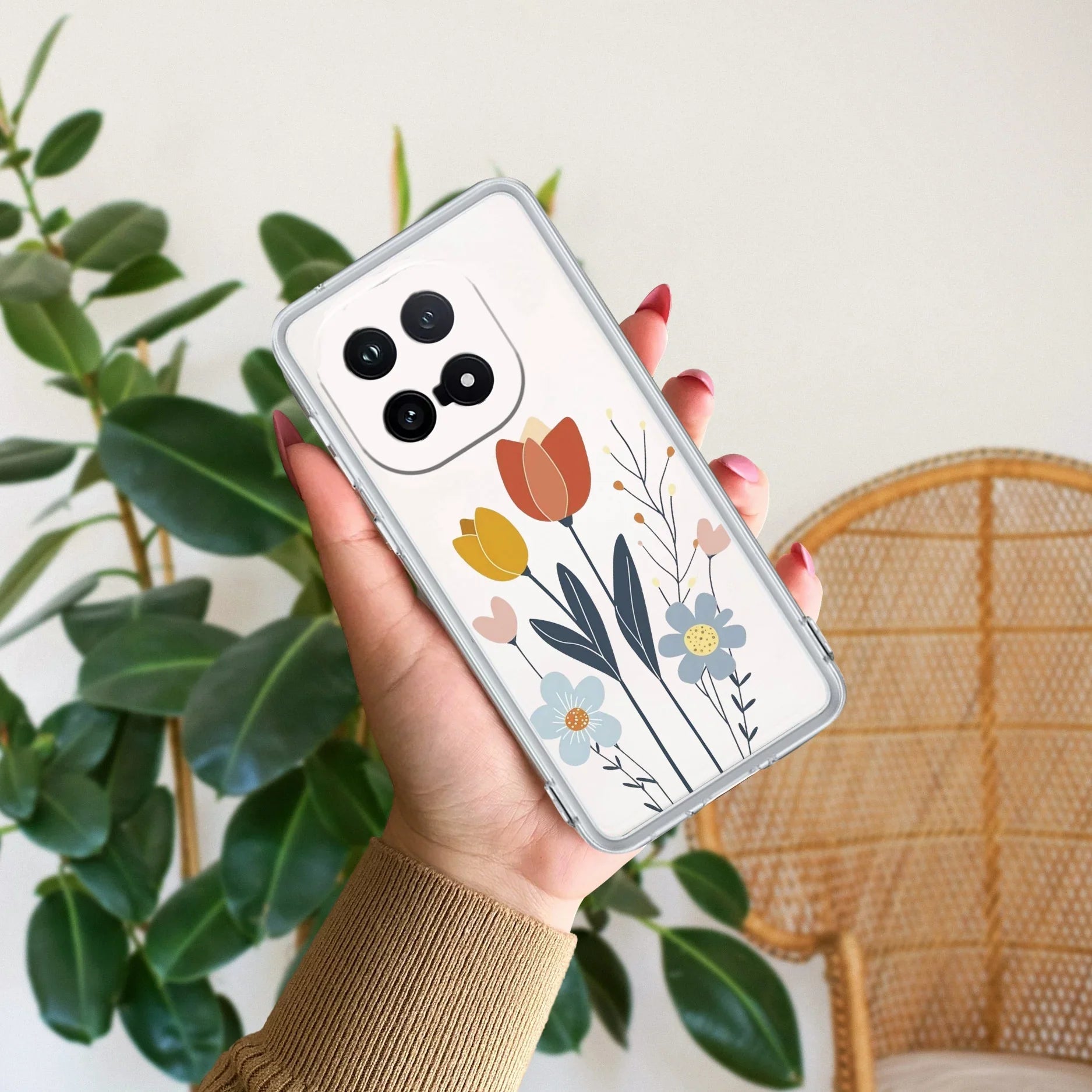 Minimal Flora Transparent Silicon Case For iQOO 15 5G