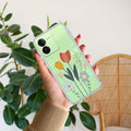 Minimal Flora Transparent Silicon Case For iQOO Z9 5G