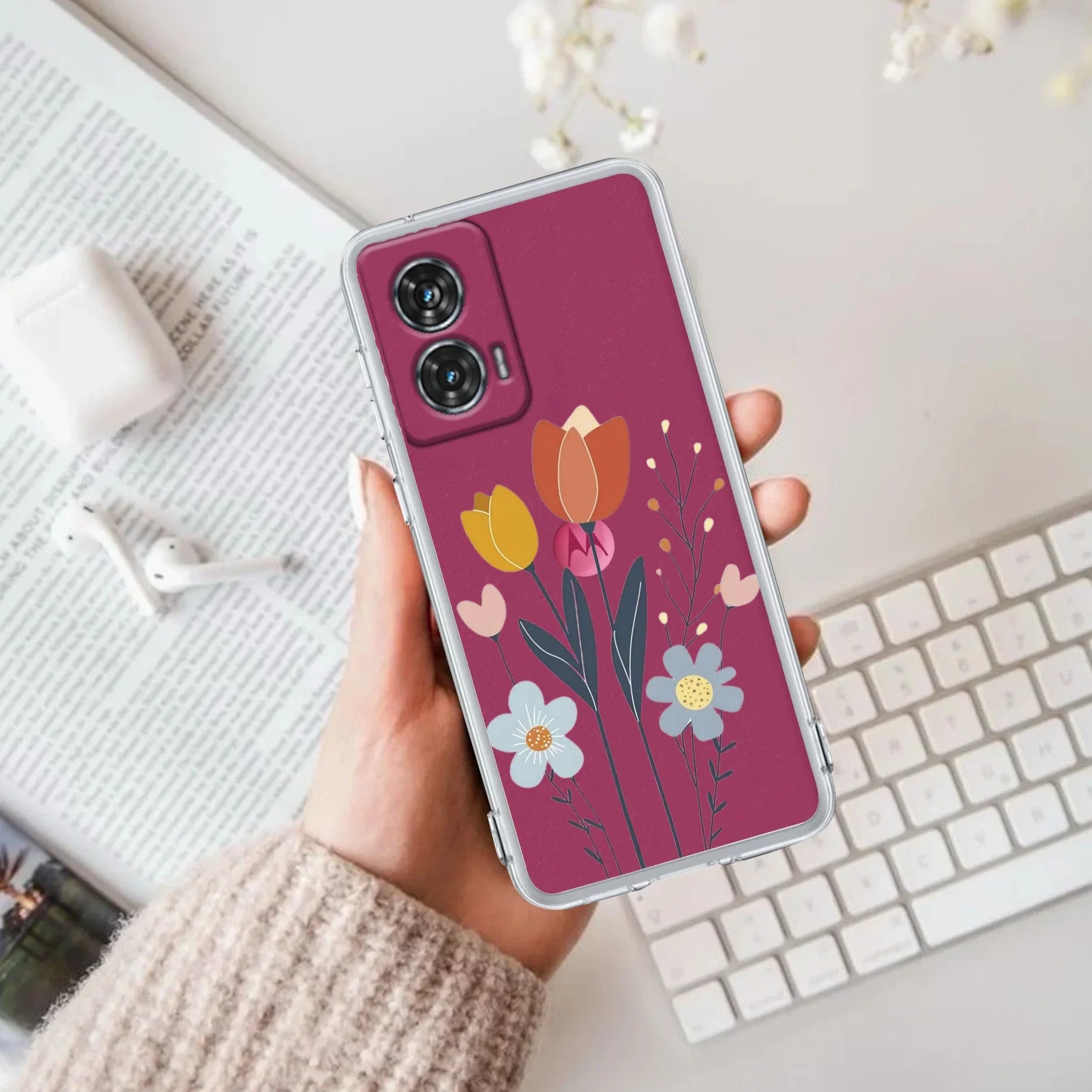 Minimal Flora Transparent Silicon Case For Motorola - ShopOnCliQ