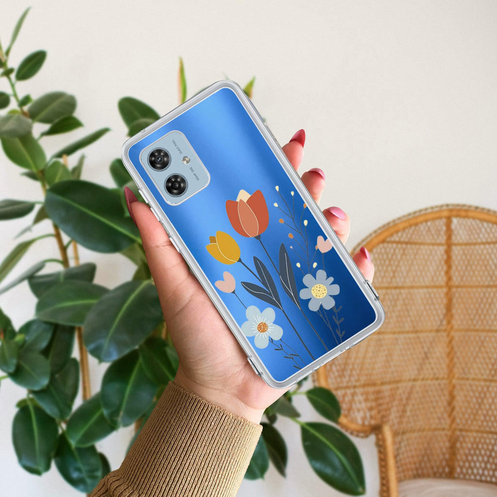 Minimal Flora Anti Yellow Case For Motorola G54 5G