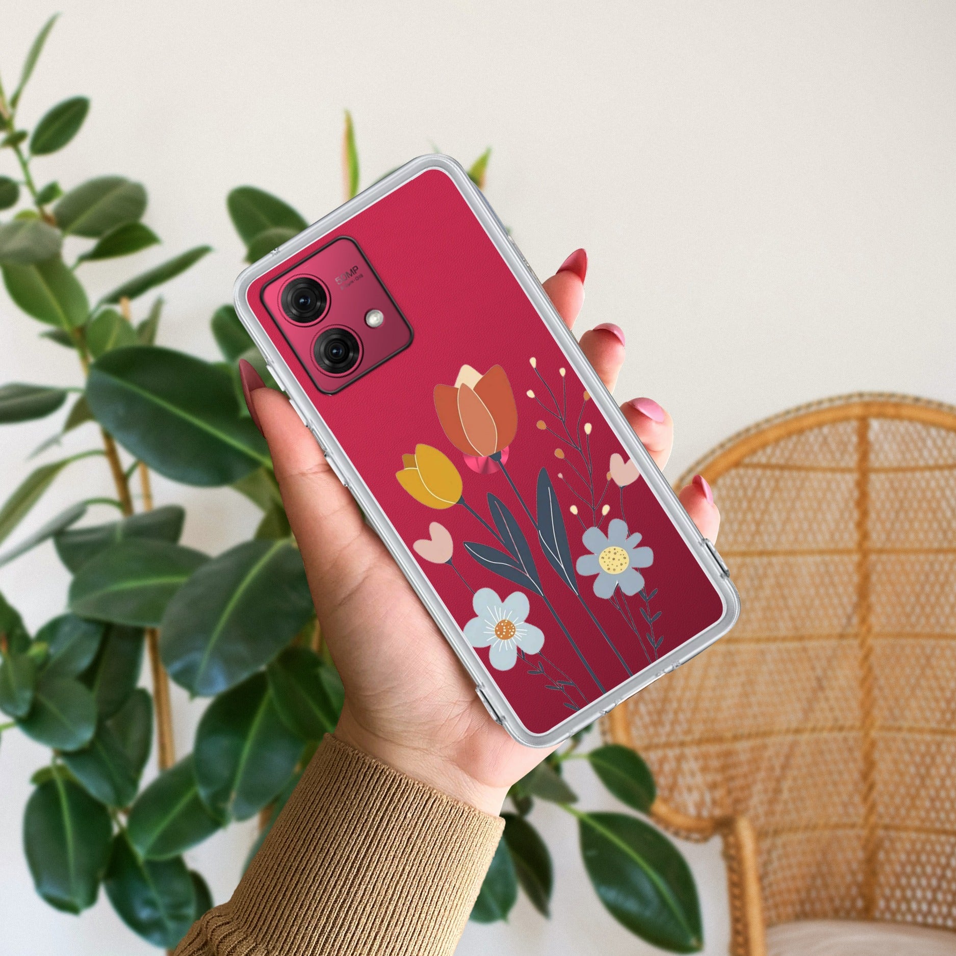 Minimal Flora Anti Yellow Case For Motorola G84 5G