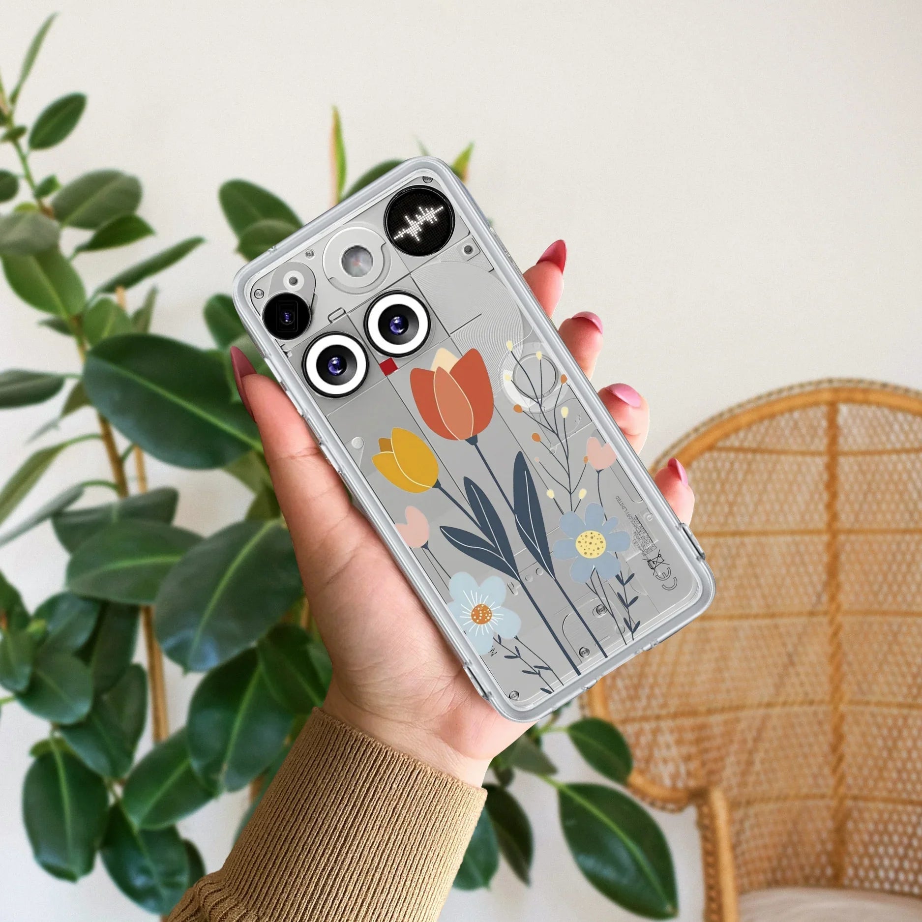 Minimal Flora Transparent Silicon Case For Nothing - ShopOnCliQ