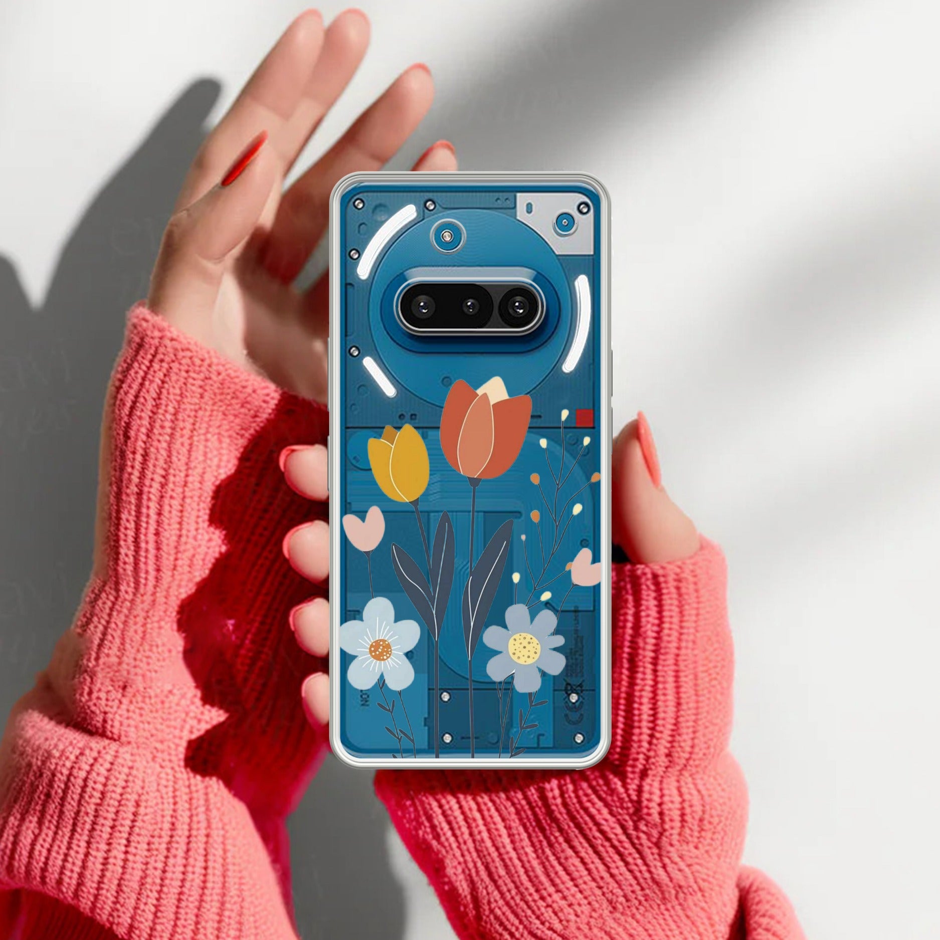 Minimal Flora Transparent Silicon Case For Nothing Phone 3A 5G