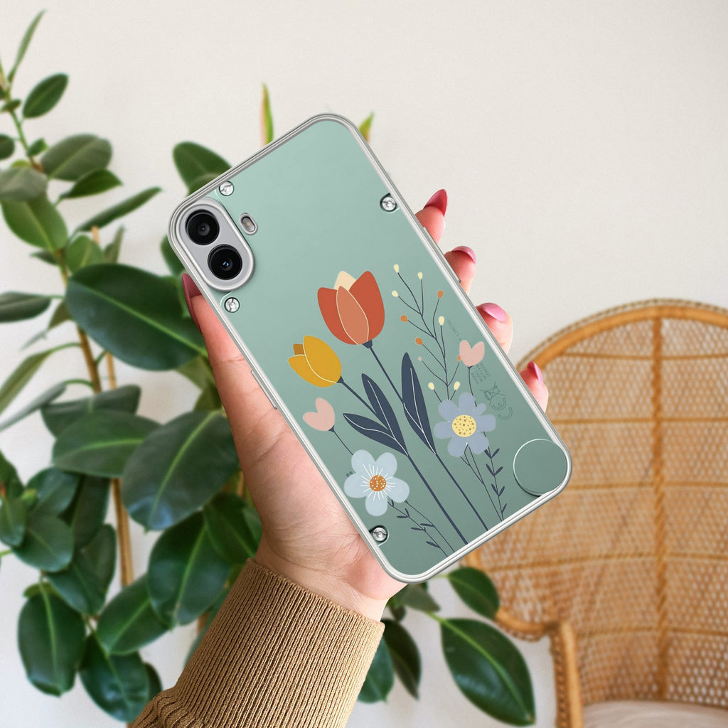 Minimal Flora Anti Yellow Case For CMF Nothing Phone 1 5G