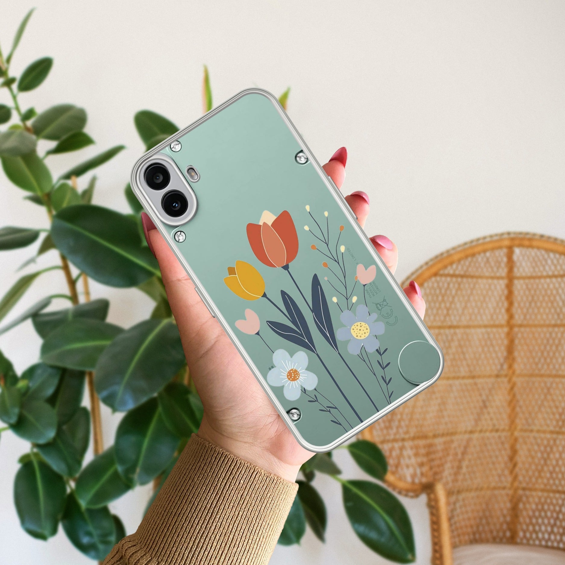 Minimal Flora Anti Yellow Case For CMF Nothing Phone 1 5G