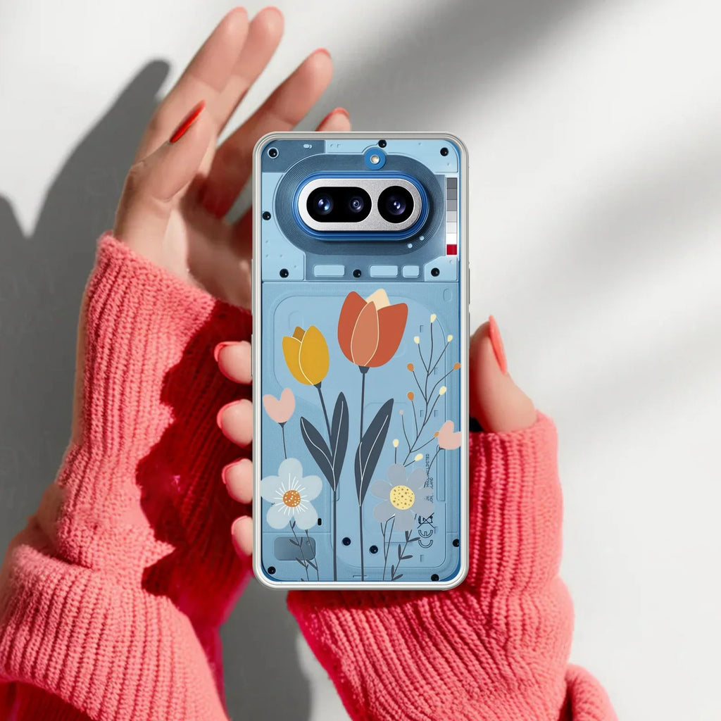 Minimal Flora Transparent Silicon Case For Nothing
