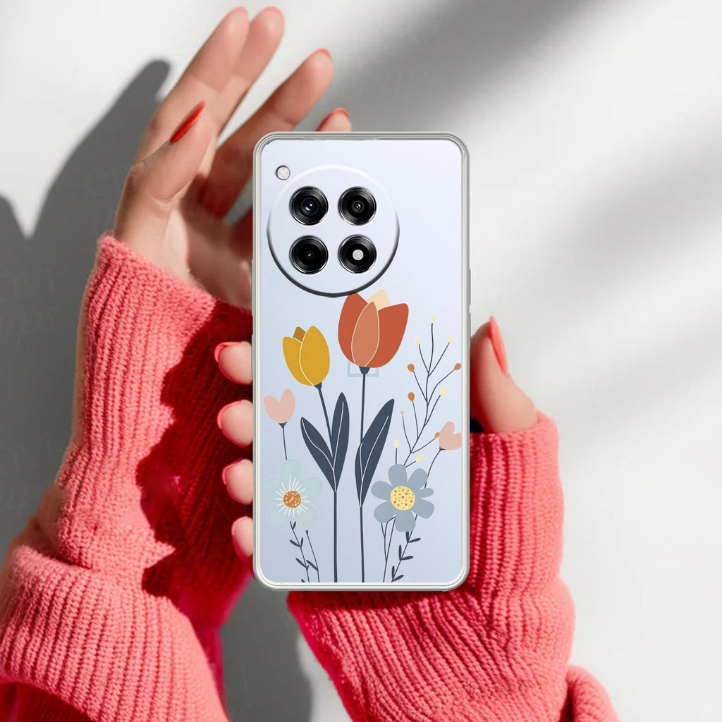 Minimal Flora Transparent Silicon Case For OnePlus Nord CE 2 Lite