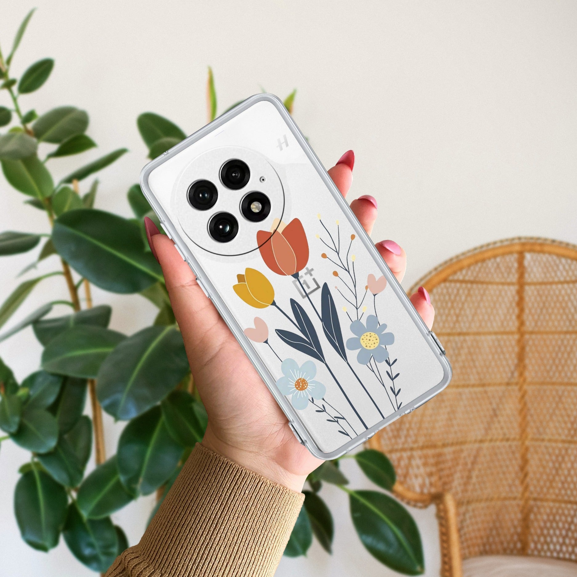 Minimal Flora Anti Yellow Case For OnePlus 13 5G